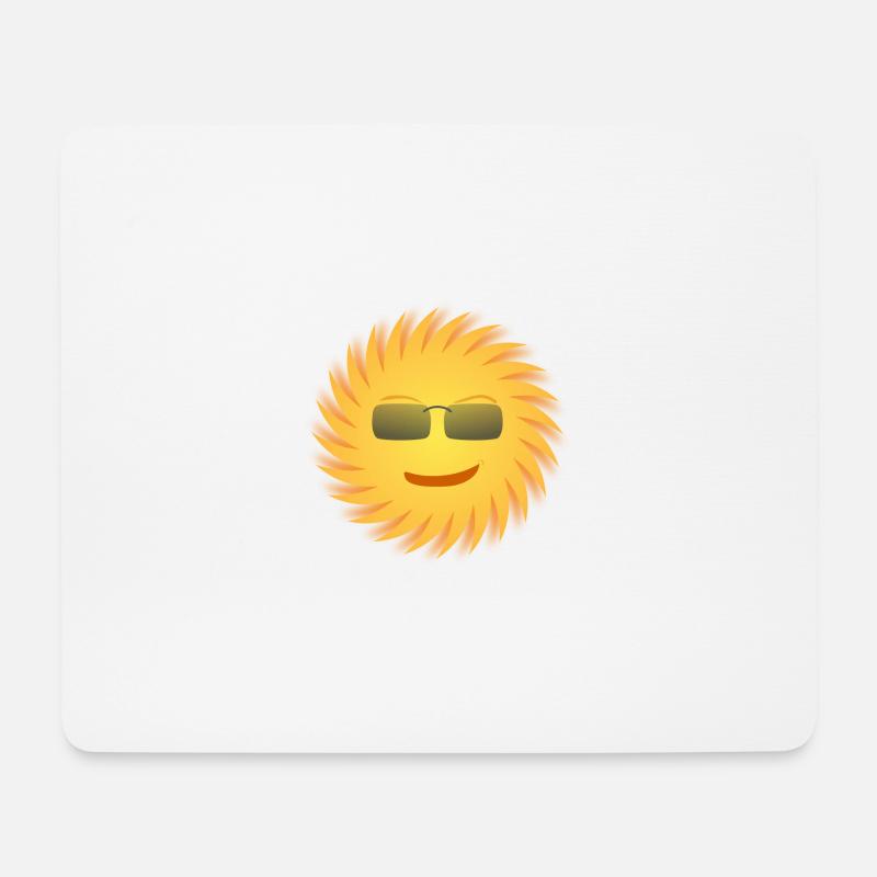 Sonne mit Sonnenbrille. Geschenkidee - Mousepad (Querformat) - Weiß