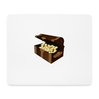 Braune Schatztruhe mit Gold gefüllt. Geschenkidee. - Mousepad (Querformat) - Weiß - Vorne