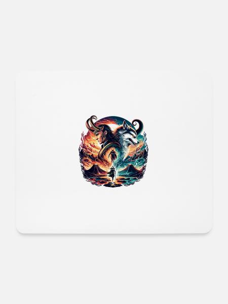 Clash of the Gods of Midgard - Vikings Fantasy - Mouse Pad (horizontal) - white