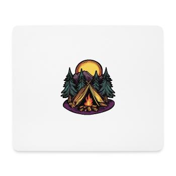 Tente de camping forêt - Tapis de souris (format paysage) - blanc - Devant