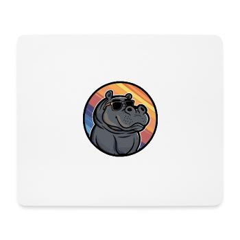 Nilpferd Cool Sommer - Mousepad (Querformat) - Weiß - Vorne