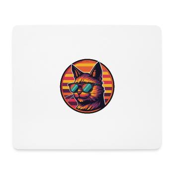 Katze Comic Cool Sommer - Mousepad (Querformat) - Weiß - Vorne