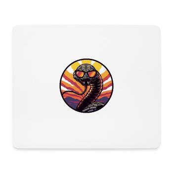 Serpent Cobra Bande Dessinée Cool Été - Tapis de souris (format paysage) - blanc - Devant