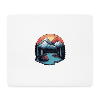 Berge Outdoor Landschaft - Mousepad (Querformat) - Weiß - Vorne