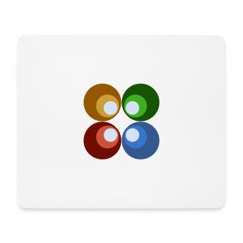 Retrokreise bunt - Mousepad (Querformat) - Weiß - Vorne