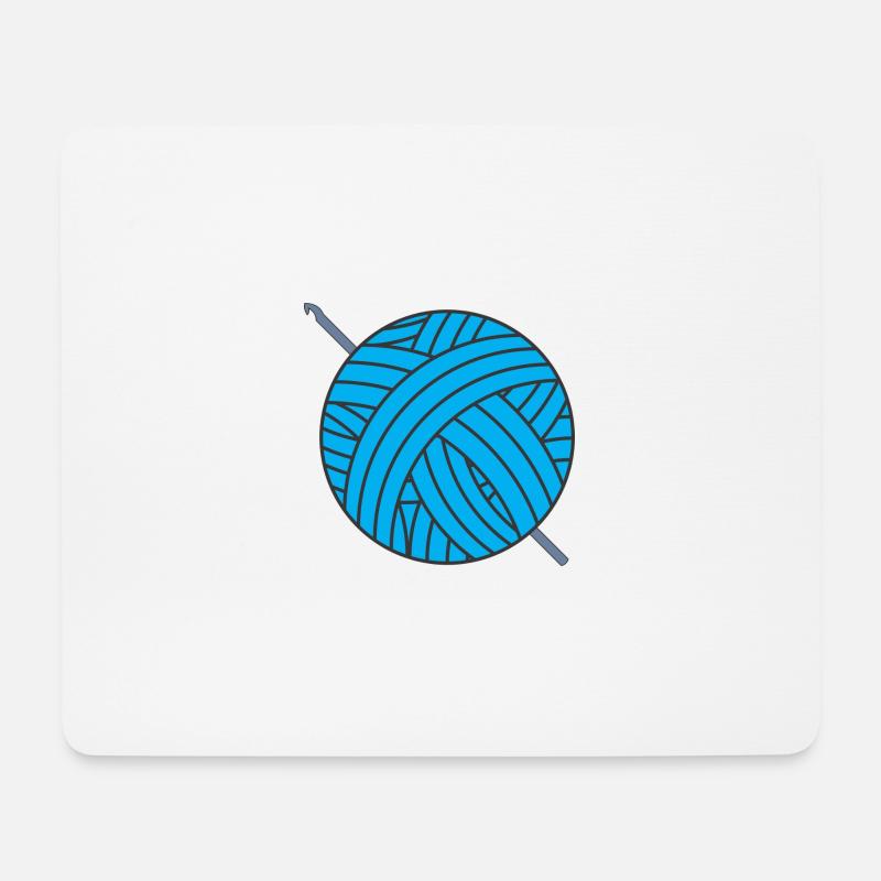 Häkeln - Mousepad (Querformat) - Weiß