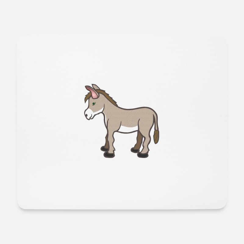 Esel - Mousepad (Querformat) - Weiß