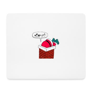 Weihnachtsmann im Schornstein lustig Weihnachten - Mousepad (Querformat) - Weiß - Vorne