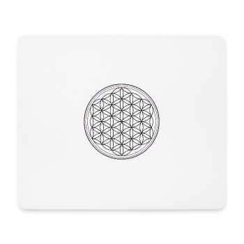 Fleur de vie en noir - Tapis de souris (format paysage) - blanc - Devant