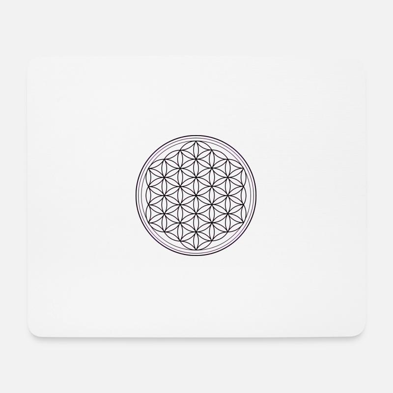 Blume des Lebens in schwarz - Mousepad (Querformat) - Weiß