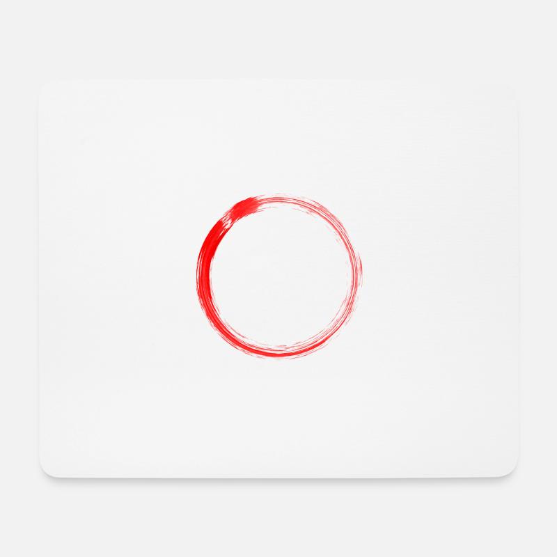 Roter Kreis - Mousepad (Querformat) - Weiß