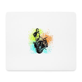 Moto - Tapis de souris (format paysage) - blanc - Devant