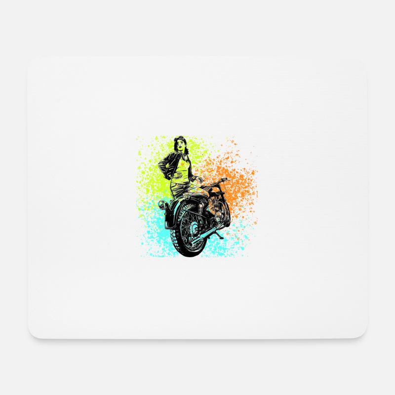Motorrad - Mousepad (Querformat) - Weiß