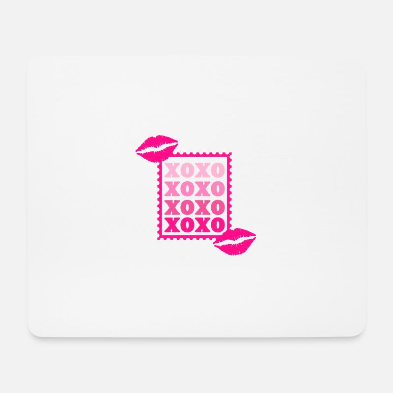 XOXO Kisses - Mousepad (Querformat) - Weiß