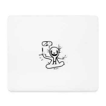 Strichmännchen seltsam - Mousepad (Querformat) - Weiß - Vorne