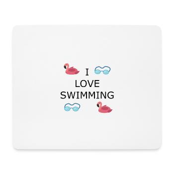 I LOVE SWIMMING - Mousepad (Querformat) - Weiß - Vorne