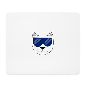 Un chat avec lunette - Tapis de souris (format paysage) - blanc - Devant