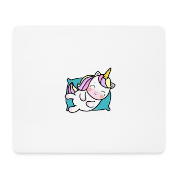 Licorne sur oreiller idée cadeau mignon - Tapis de souris (format paysage) - blanc - Devant