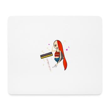 Fille de la musique - Tapis de souris (format paysage) - blanc - Devant