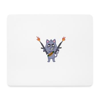 Fighting Cat - Mousepad (Querformat) - Weiß - Vorne