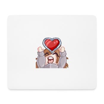 Pillowg1rl Emote mit Herz - Mousepad (Querformat) - Weiß - Vorne