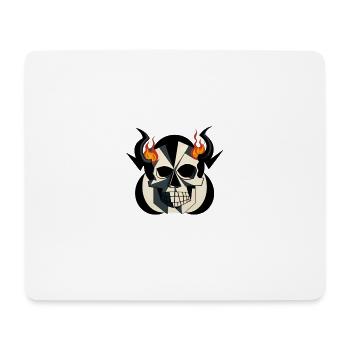 Niedlicher gehörnter Totenkopf | Feuer dieses Sommers - Mousepad (Querformat) - Weiß - Vorne