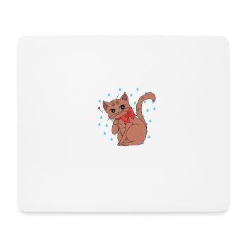Katze - Mousepad (Querformat) - Weiß - Vorne