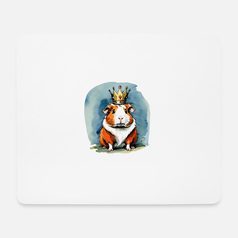Meerschweinchen König - Mousepad (Querformat) - Weiß