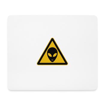 Warning sign alien motif - Mouse Pad (horizontal) - white - Front