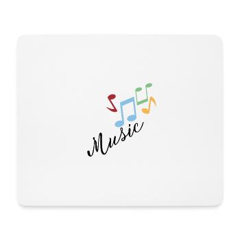 Notes de musique colorées - Tapis de souris (format paysage) - blanc - Devant