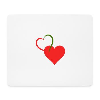 Red and green heart - Mouse Pad (horizontal) - white - Front