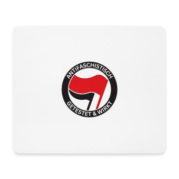 Antifaschistisch Getestet - Mousepad (Querformat) - Weiß - Vorne