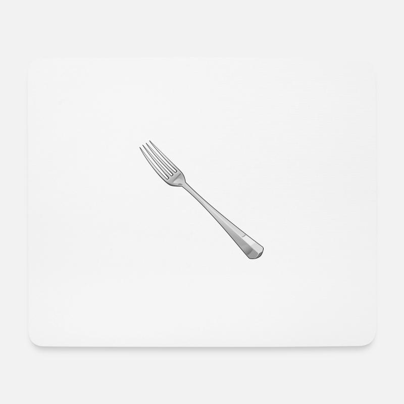 Gabel - Mousepad (Querformat) - Weiß