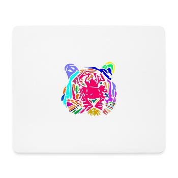 multicolor tiger - Mouse Pad (horizontal) - white - Front