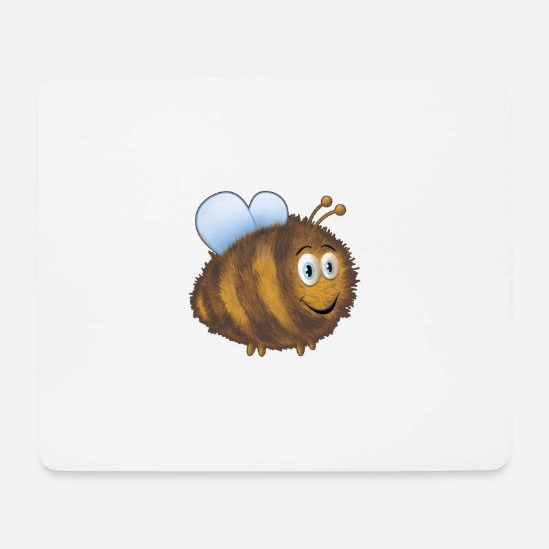 Lustige dicke Hummel - Mousepad (Querformat) - Weiß