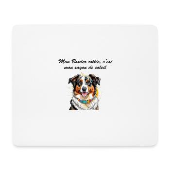 Border collie rayon de soleil - Tapis de souris (format paysage) - blanc - Devant