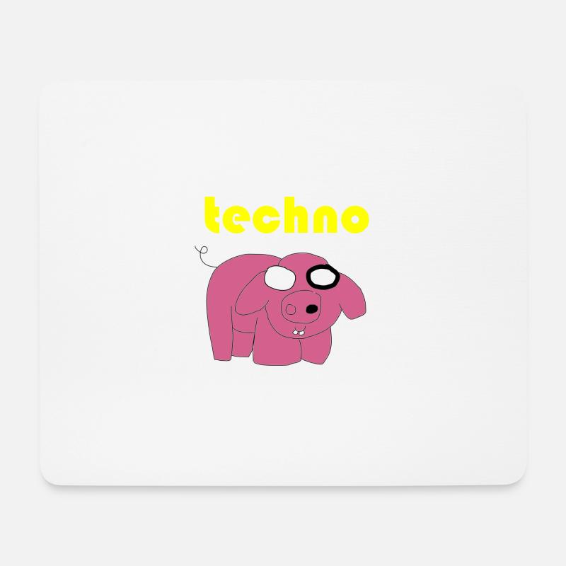 techno sau - Mousepad (Querformat) - Weiß