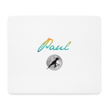 PAUL - Schöner Jungen Name mit Dinosaurier - Mousepad (Querformat) - Weiß - Vorne