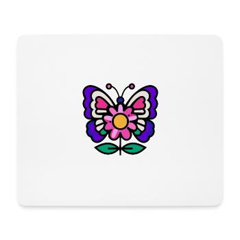 Papillon sur fleur - Tapis de souris (format paysage) - blanc - Devant
