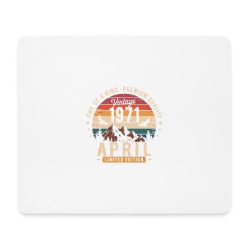 Vintage-Jubiläum April 1971 April 1971 - Mousepad (Querformat) - Weiß - Vorne