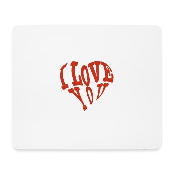 Ich liebe dich - Mouse Pad (horizontal) - white - Front