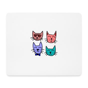 Bunte Katzen - Mousepad (Querformat) - Weiß - Vorne