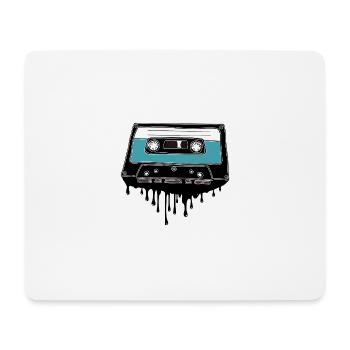 Kassette schmelzend 80's Motiv - Mousepad (Querformat) - Weiß - Vorne