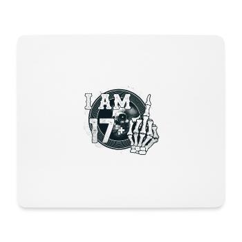 I'm 17 plus 1 middle finger Skull funny 18th - Mouse Pad (horizontal) - white - Front