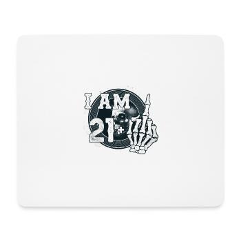 J’ai 21 ans plus 1 majeur crâne drôle 22e - Tapis de souris (format paysage) - blanc - Devant