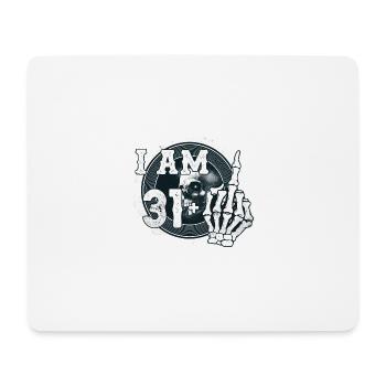I'm 31 plus 1 middle finger Skull funny 32nd - Mouse Pad (horizontal) - white - Front