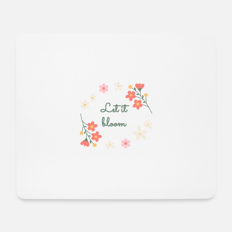 Ça sent le printemps, délicate illustration de marguerites - Tapis de souris (format paysage) - blanc