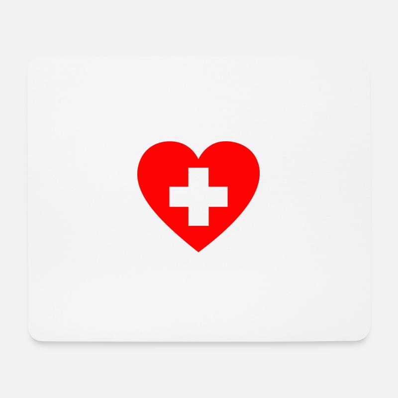 Erste-Hilfe-Herz - Mousepad (Querformat) - Weiß