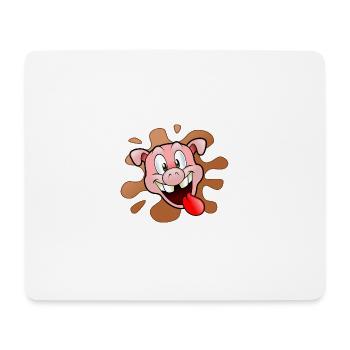 Schwein - Mousepad (Querformat) - Weiß - Vorne