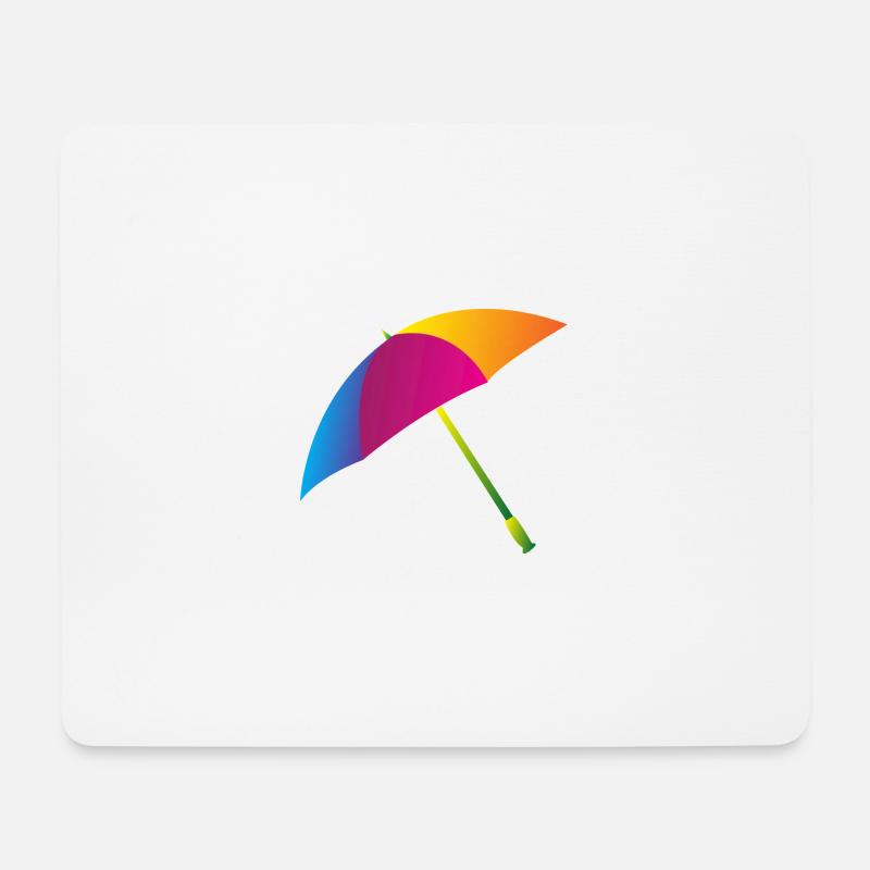 Regenbogen Regenschirm - Mousepad (Querformat) - Weiß